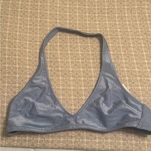 Aerie Ribbed Blue Halter swim top